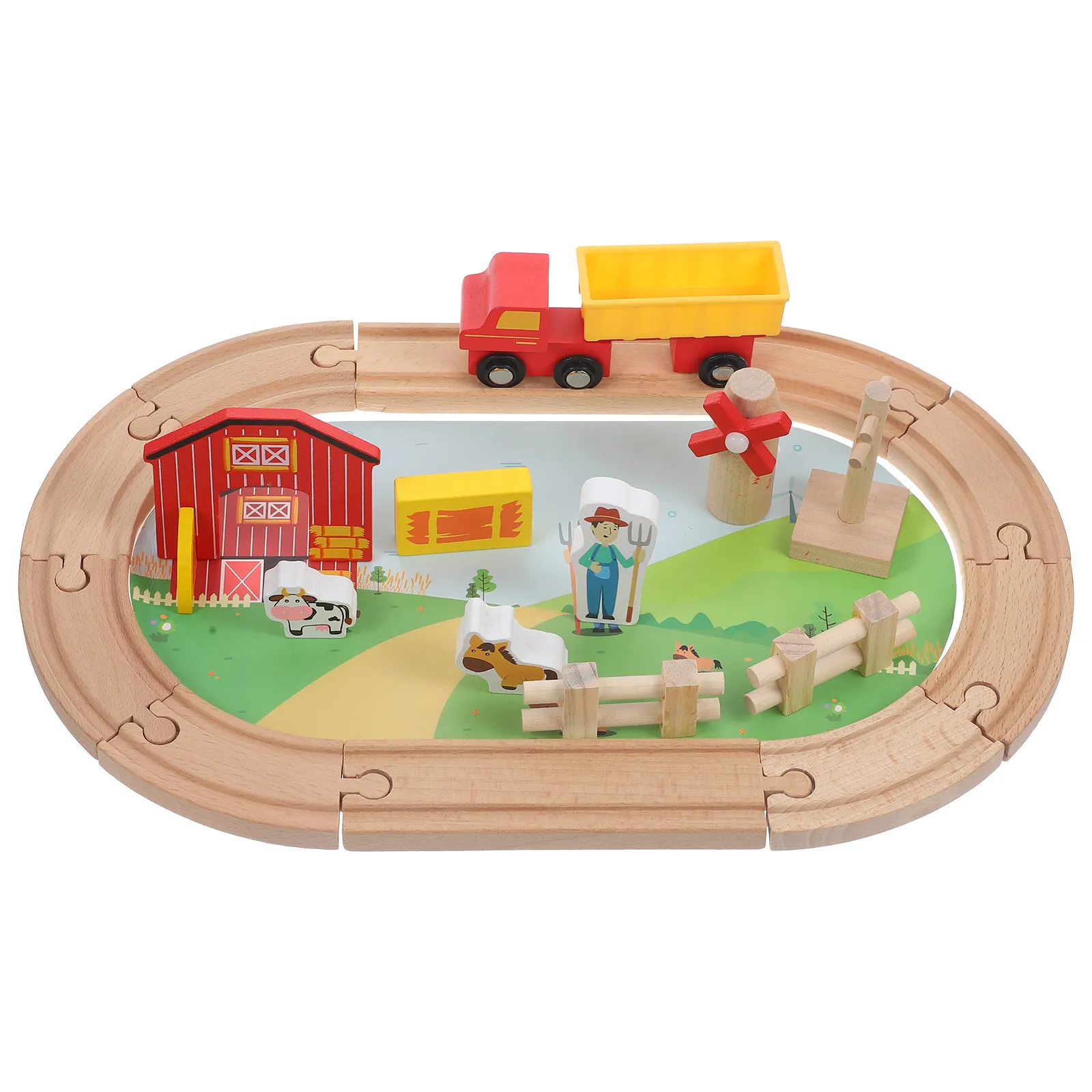 

Деревянный железный дорога-конструктор «Ферма» (1 комплект) – развивающая игра для малышей, развивающая логику и зрительно-моторную координацию