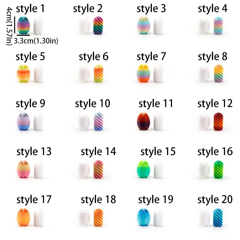 3Dプリント回転式エッグトイ カラフルパズル イースタースパイラルエッグ プラスチック製 不可能な貫通玩具 家庭 オフィス用