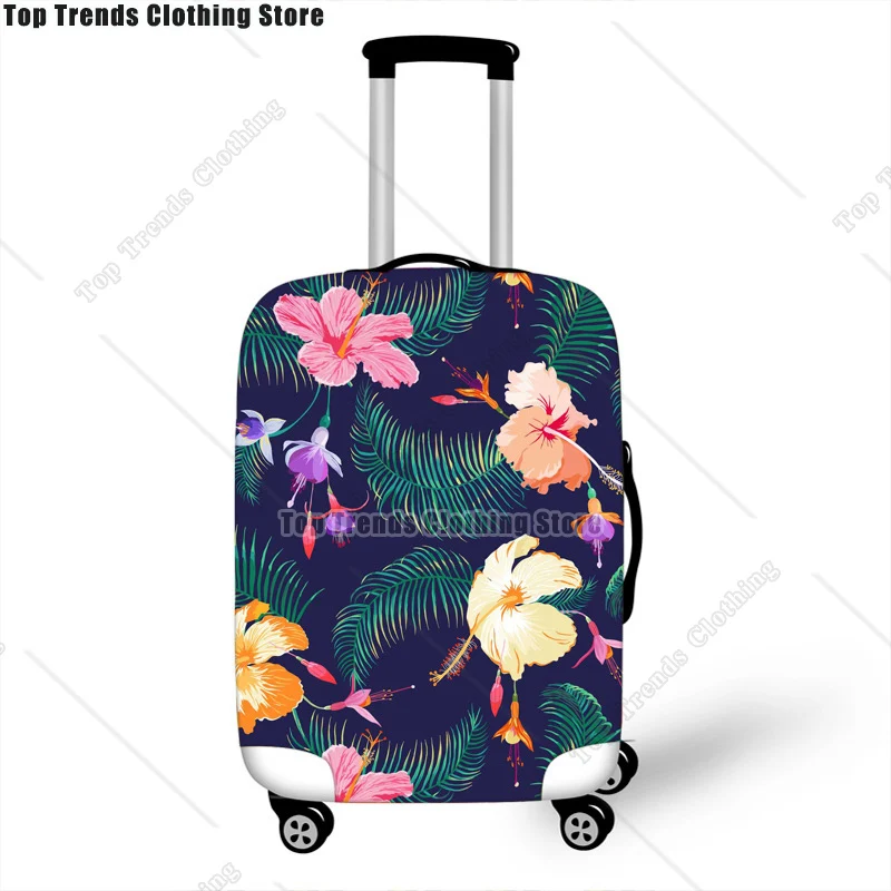 Fashion Flowers Grass Print Luggage Cover for Travel Accessories Anti-dust Suitcase Protective Covers Elastic Trolley Case Cover