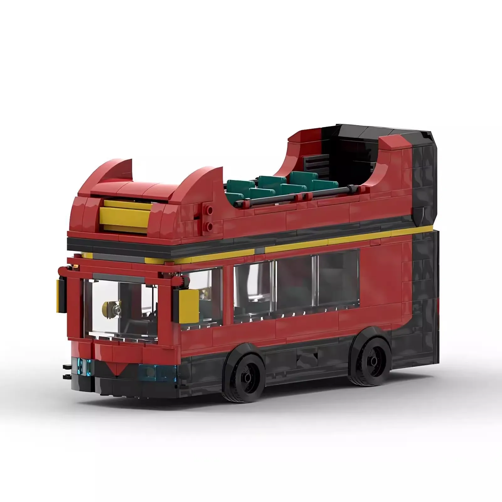 Moc 60407 carro técnico 8 de dois andares de largura ônibus turístico veículos urbanos conjuntos de campeões de velocidade blocos de construção brinquedos para crianças presente