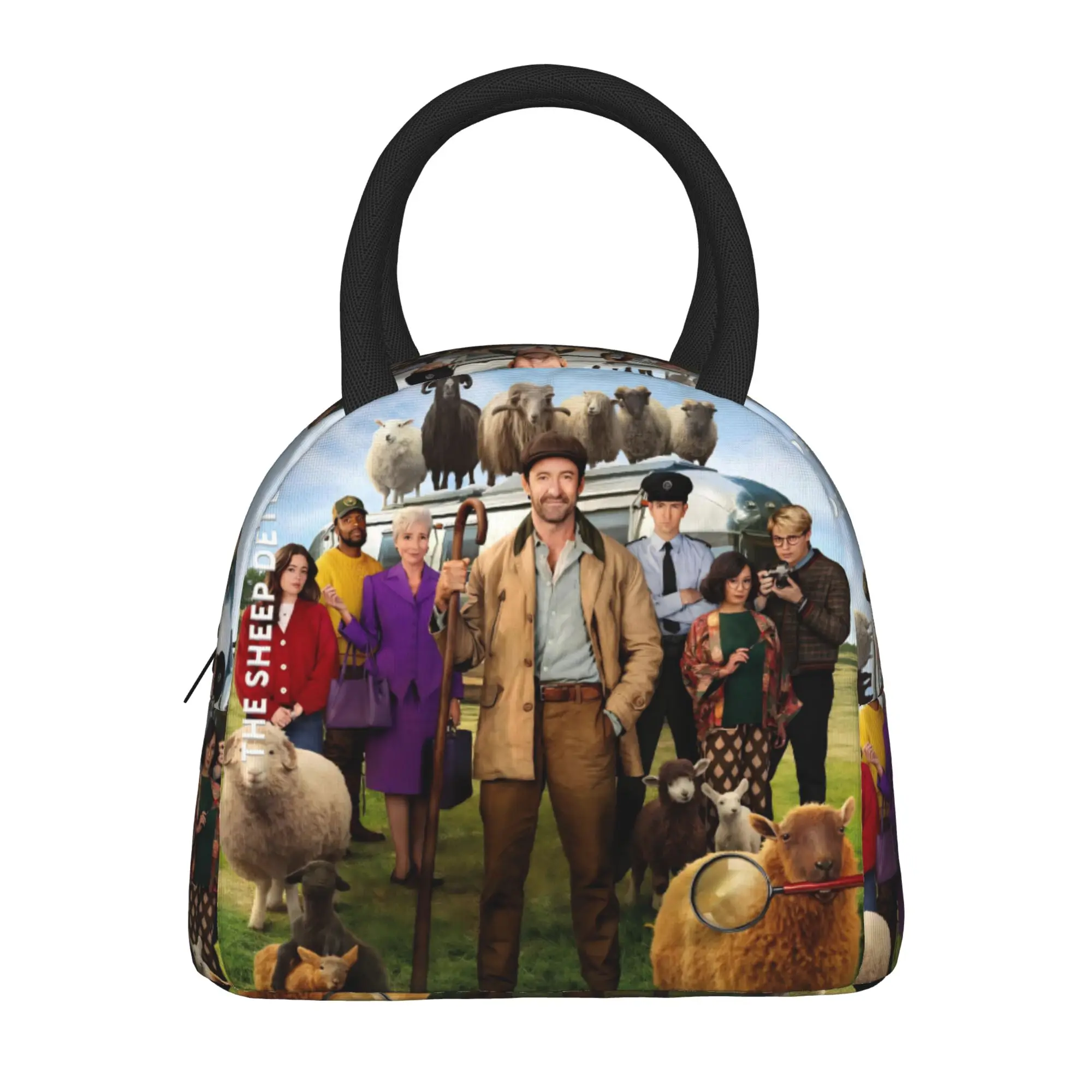 Insulated Lunch Bag Sheeps Detectives Movie Accessories Lunch Food Box Harajuku Cooler Thermal Lunch Box For School
