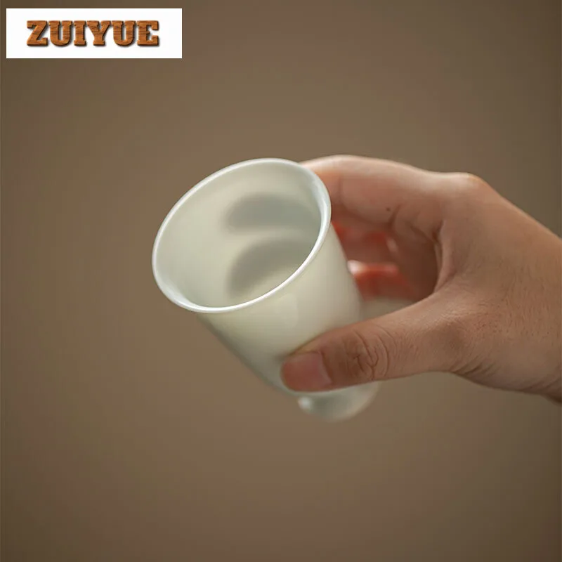 60ml Jingdezhen Ultra-thin Tire Tea Cup Pure Handmade Ceramic Smlling Fragrance Cup Master Cup Tea Mug Household Kung Fu Teaset