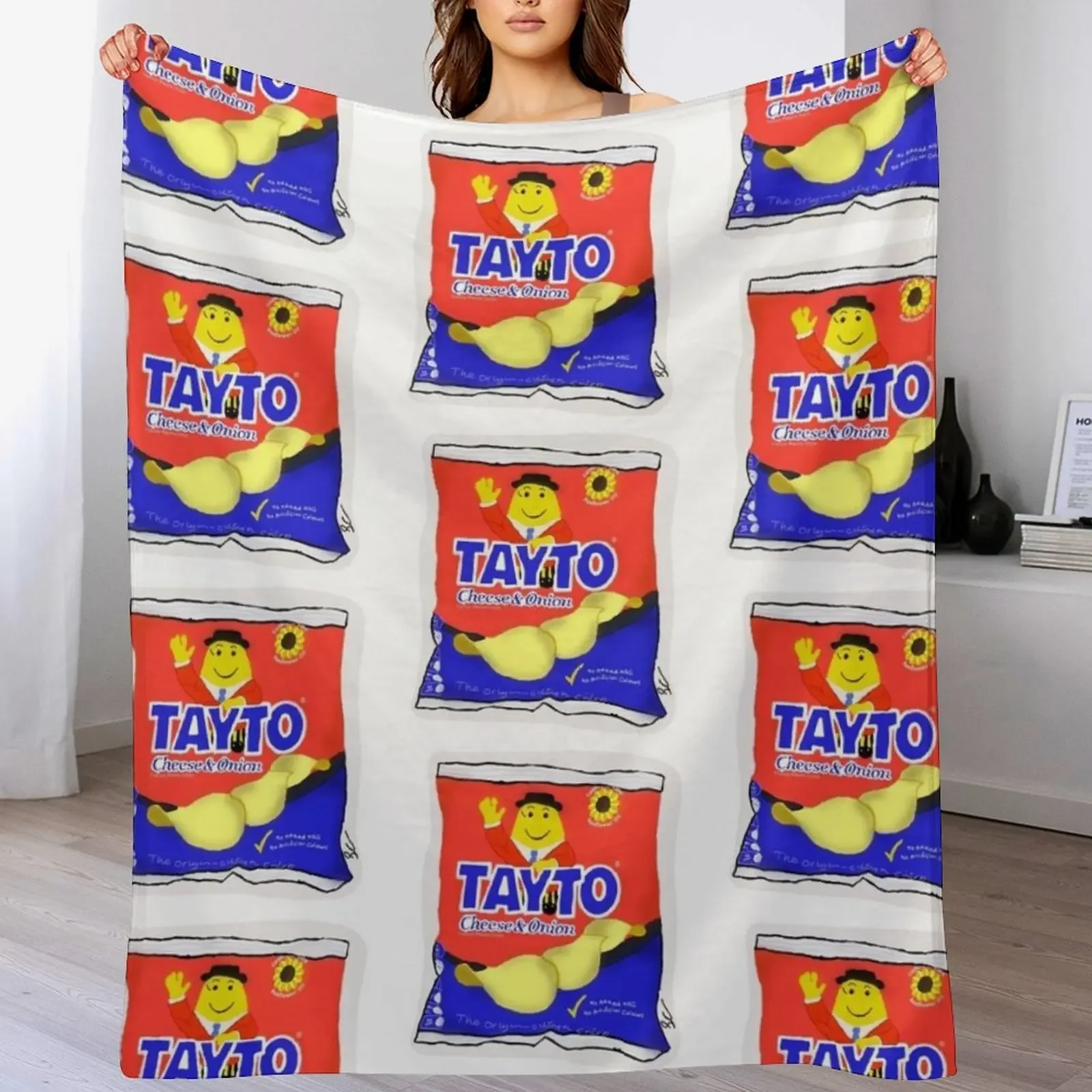 

Tayto cheese and onion Irish Throw Blanket Personalized Gift sofa bed Sleeping Bag Blankets For Sofas Blankets