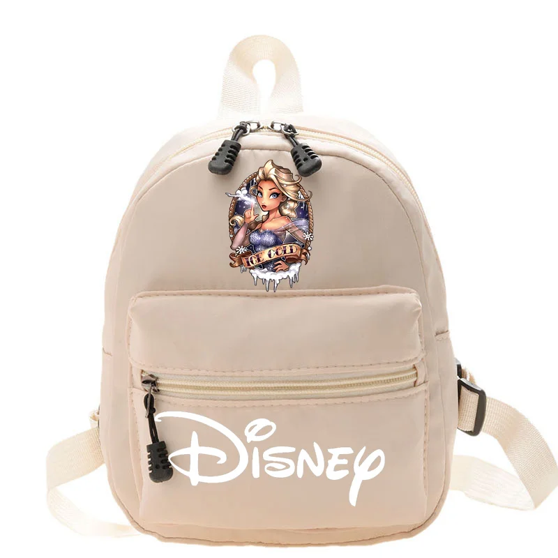 Mochila princesa Elsa Disney para mulheres, mochila estilo feminino, bolsa de compras linda simples, design de moda popular, 2024