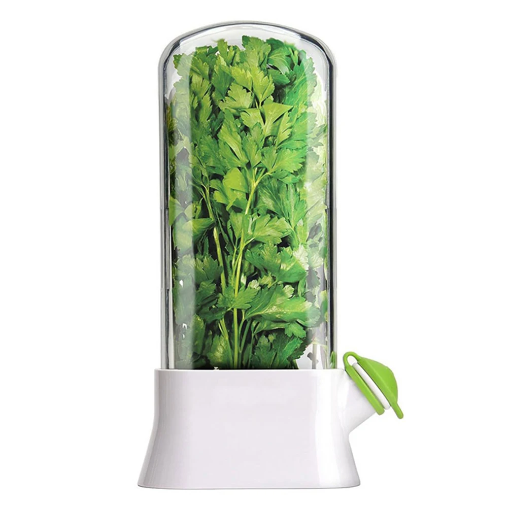 Herb Storage Container for Refrigerator Clear Removable Lid Keeps Vegetables for 2-3 Weeks for Cilantro Mint Parsley Asparagus