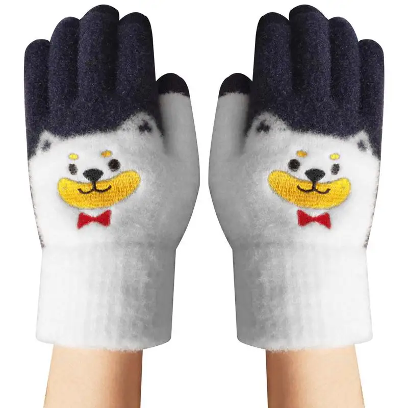 

Adult Knit Gloves Cold Weather Gloves Winter Stretchy Gloves Cold Weather Thermal Warm Gloves For Running Driving Hiking