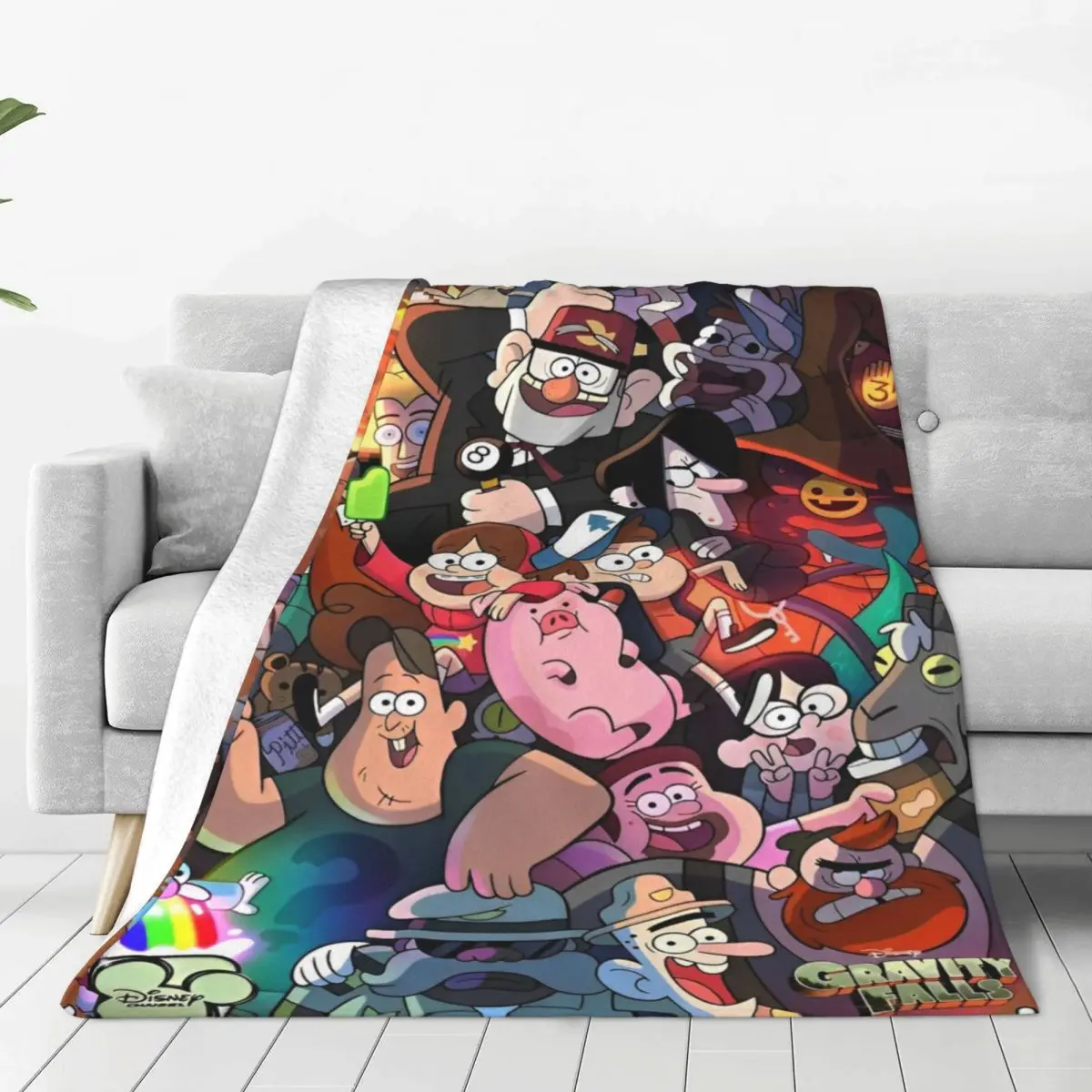 Gravity Falls Flannel Blanket All Characters Soft Throw Blanket for Home Decor Camping Comfortable Bedspread Sofa Bed Cover