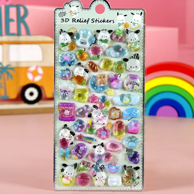 Kawaii аниме мультфильм Cinnamoroll 3D хрустальная наклейка креативный Pom Pom Purin чехол для телефона украшение для багажа студенческие награды наклейки