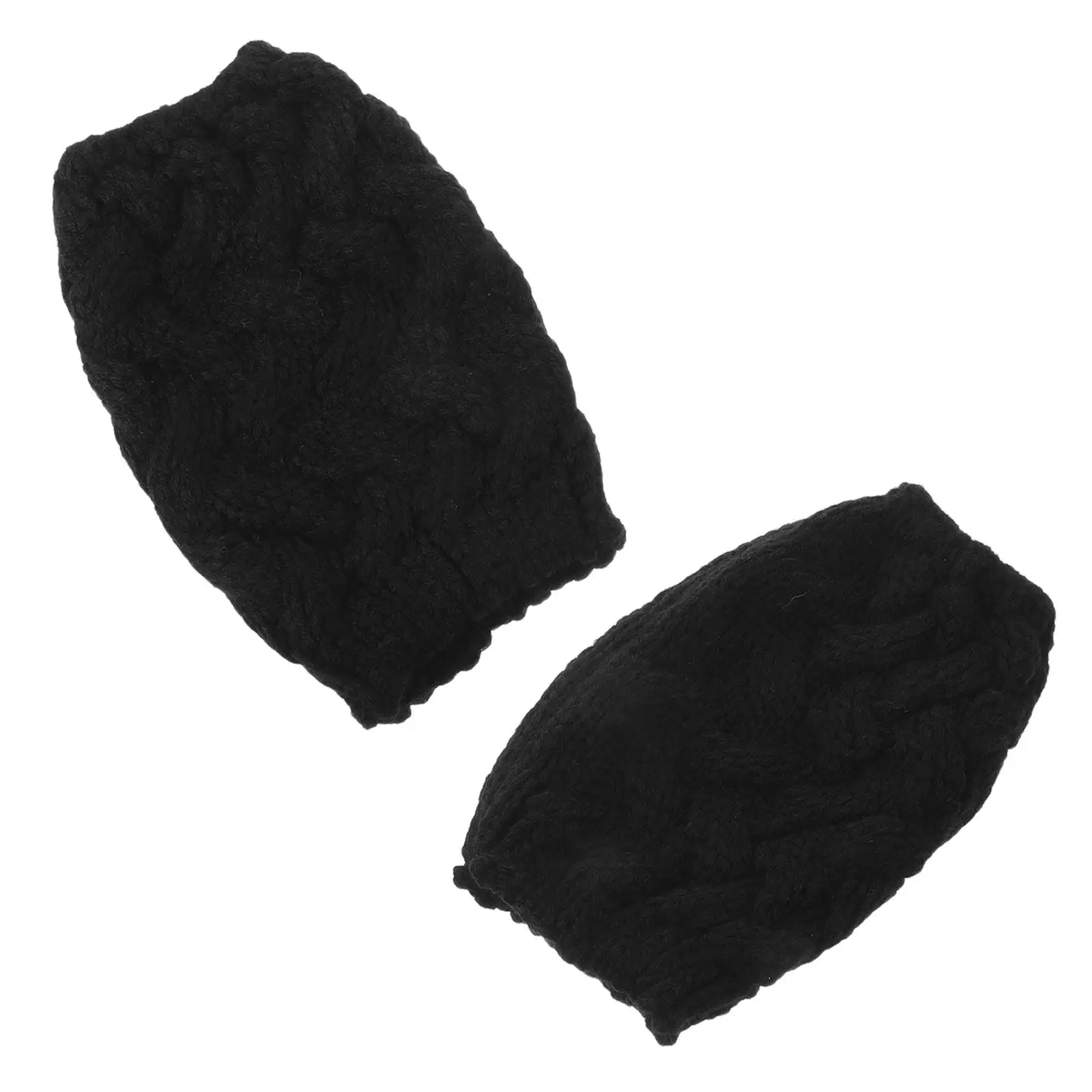 1Pair Knee Sleeves Black Knit Leg Warmers Patterned Thermal Knee Warmers Women Winter Cycling Boot Socks