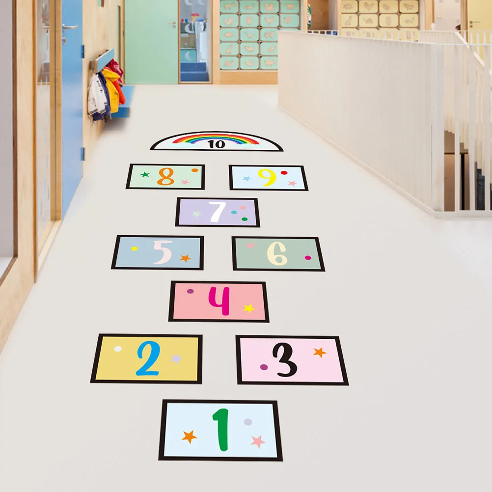 

Lattice Game Floor Sticker Long-Lasting Non-Damaging Decal for Kids Bedrooms Hop Floor Game Mat Gross Motor Toys