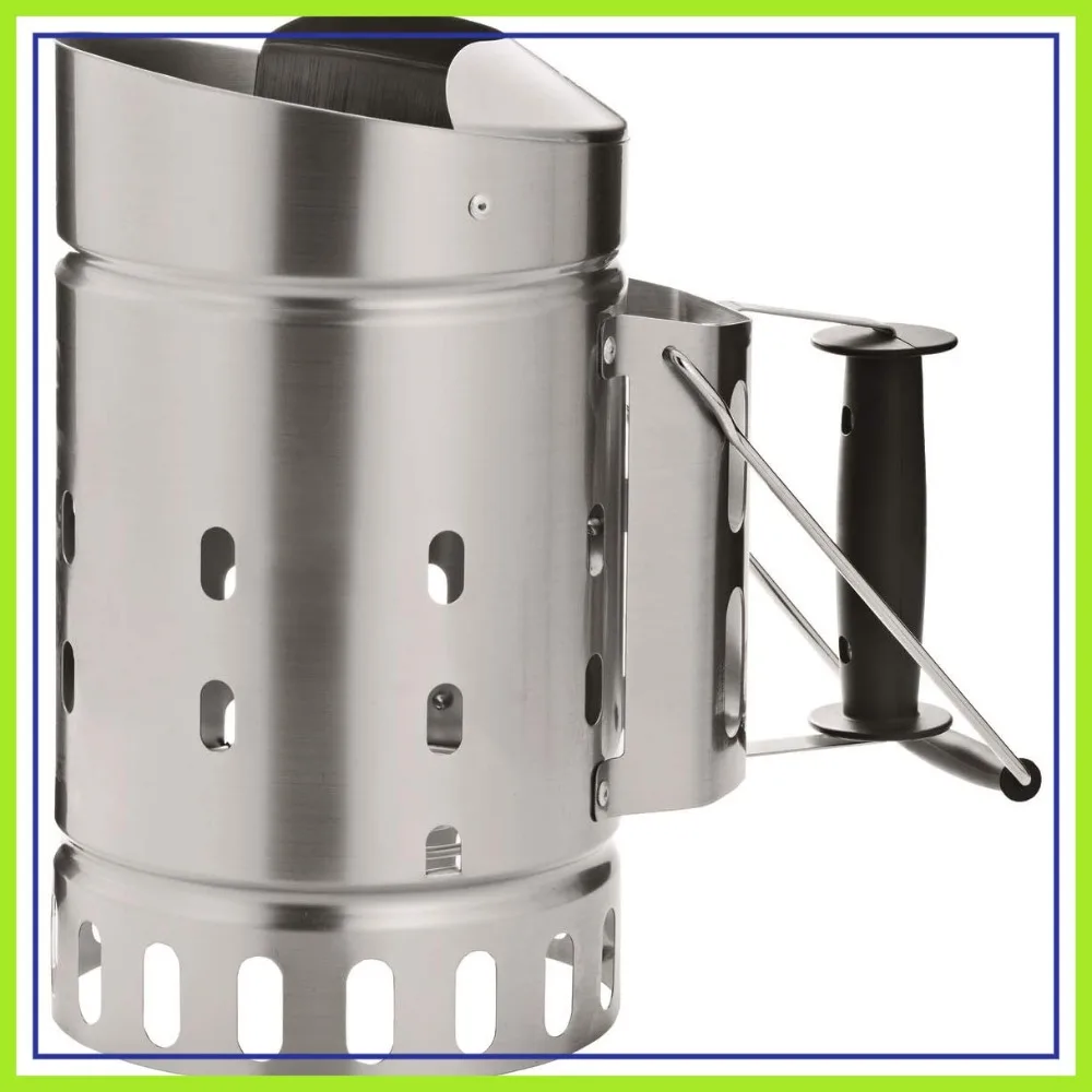 

Stainless Steel Charcoal Chimney Lighter Briquettes Starter for Grilling, Fast Ignition, Easy to Use