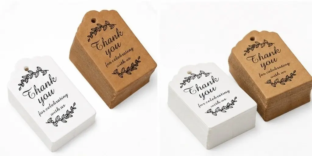 200Pcs Festive Paper Gift Tags Lightweight Easy to Use for Home Crafts Wedding Favors Bakery Decor Thank You Gift Tags