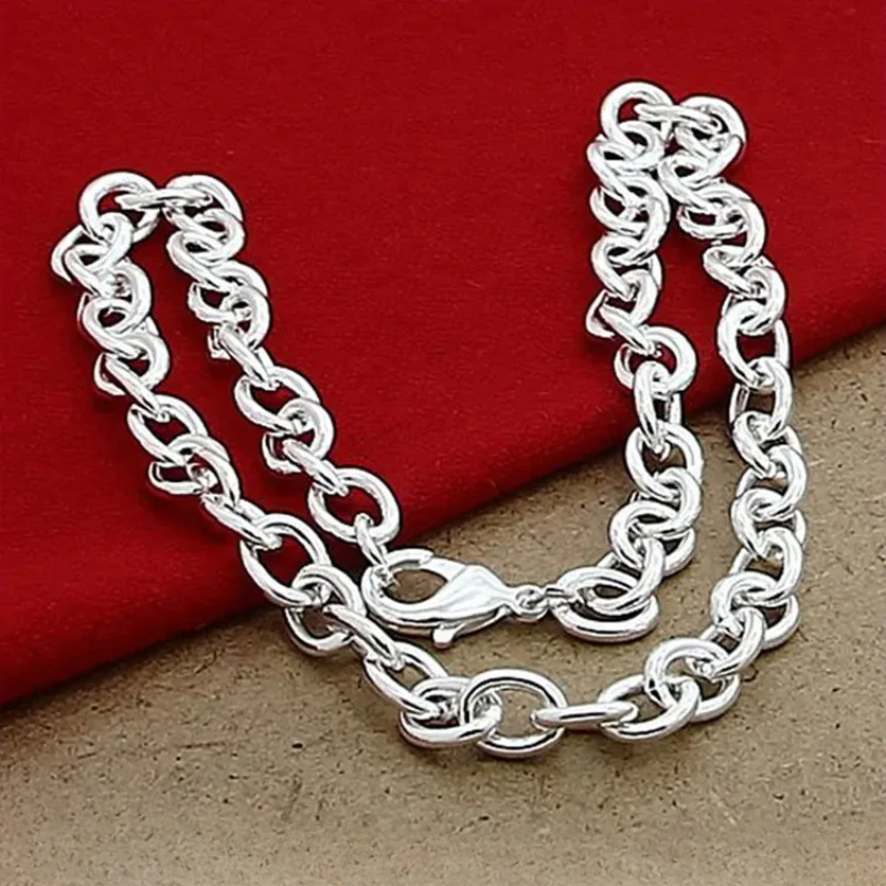 

CHUANGCHENG Timeless Classic Basic Thick Lobster Clasp Men's 925 Silver Chain Link Necklaces Jewelry