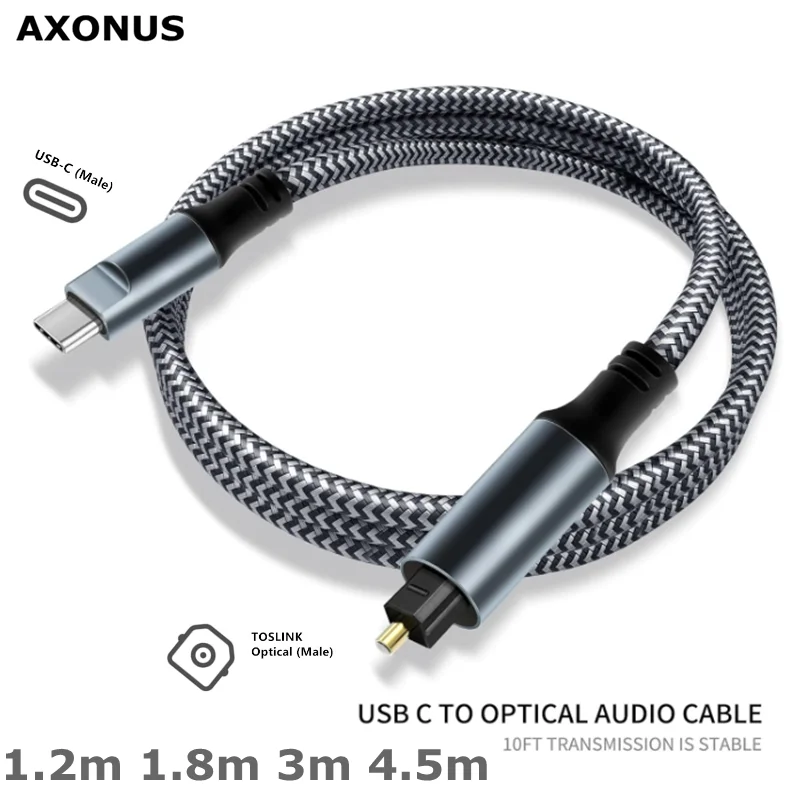 

USB-C to SPDIF Toslink Optical Audio Cable Opt Male Type-C to Digital Fiber Optic Sound Interface Male Adapter Wire