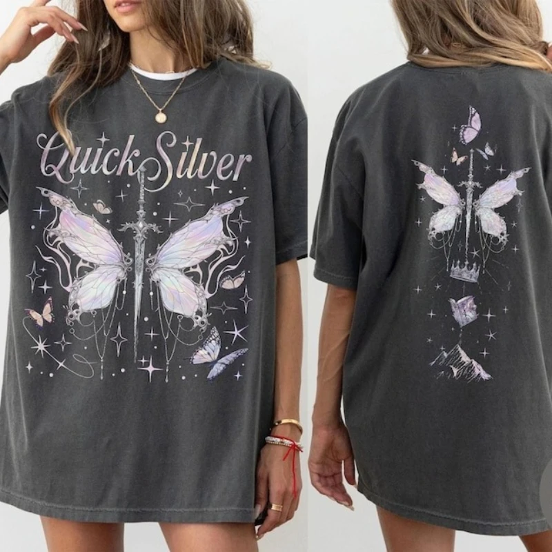 Quicksilver-Camiseta de dos caras para Fan Saeris Fane Kingfisher, camiseta de fantasía de Little Osha, regalo para amantes de los libros, camisetas gráficas