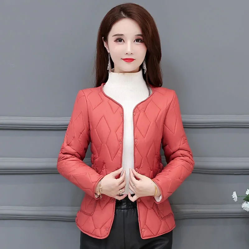 Parka Women's Short Coats Jackets 2023 Winter New Cotton-Padded Clothes Splicing Thickening Frivolous Warm Skinny Parkas Woman