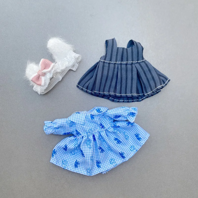 فستان دمية مقاس 16-17 سم، فستان BJD، مجموعة وزرة غير رسمية لطيفة