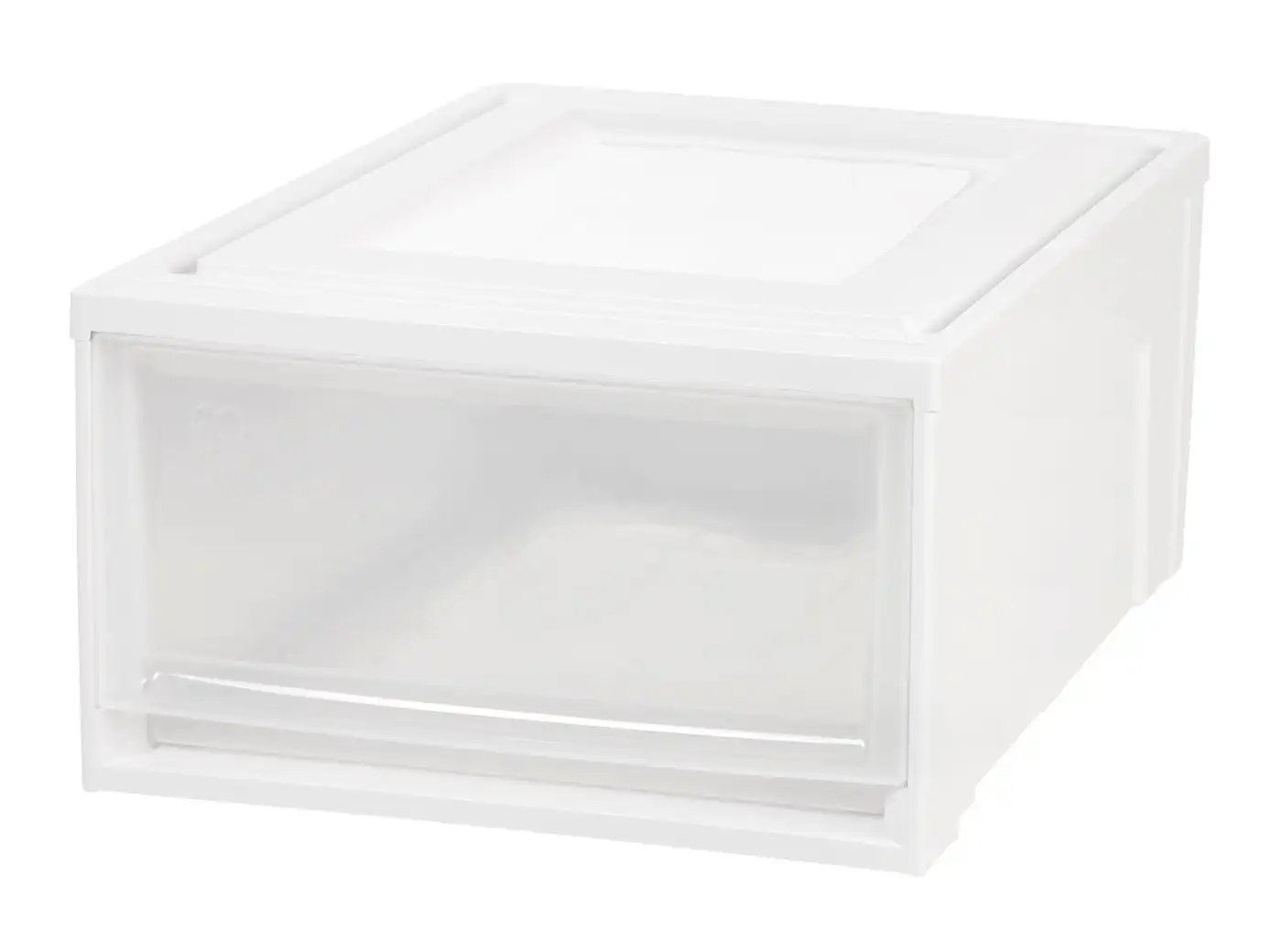 

31 Quart Plastic Stackable Medium Box Chest Drawer Storage, White