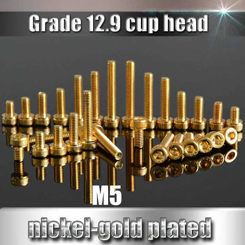 

M5 YFS шестиугольная чашка head screw grade 12,9 позолоченный титан подходит для технического обслуживания радиоуправляемых автомобилей