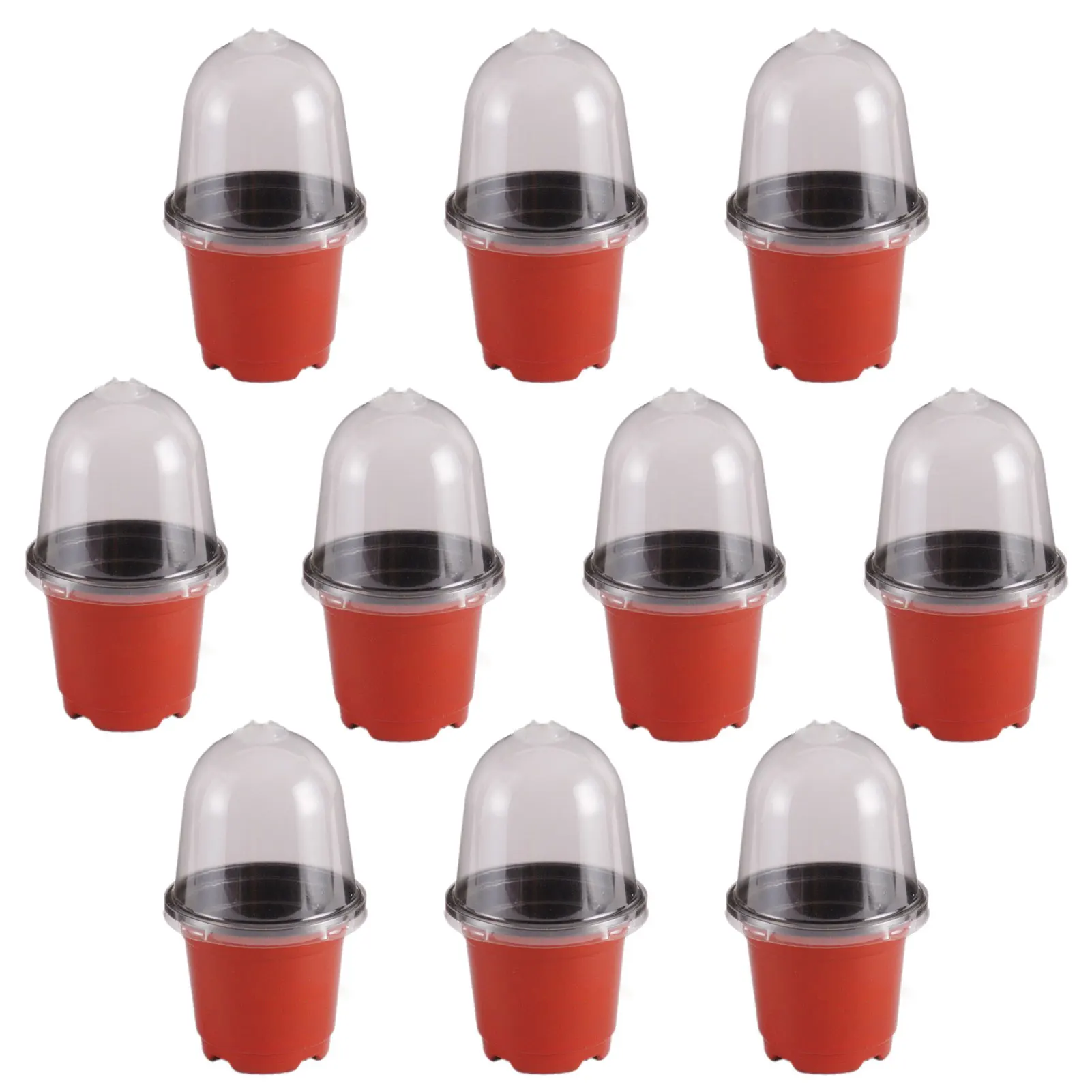 

Dual Color Seedling Pots Cup Set With Transparent Cover Plastic Nursery Flowerpot Container Outdoor Gardening Supplies