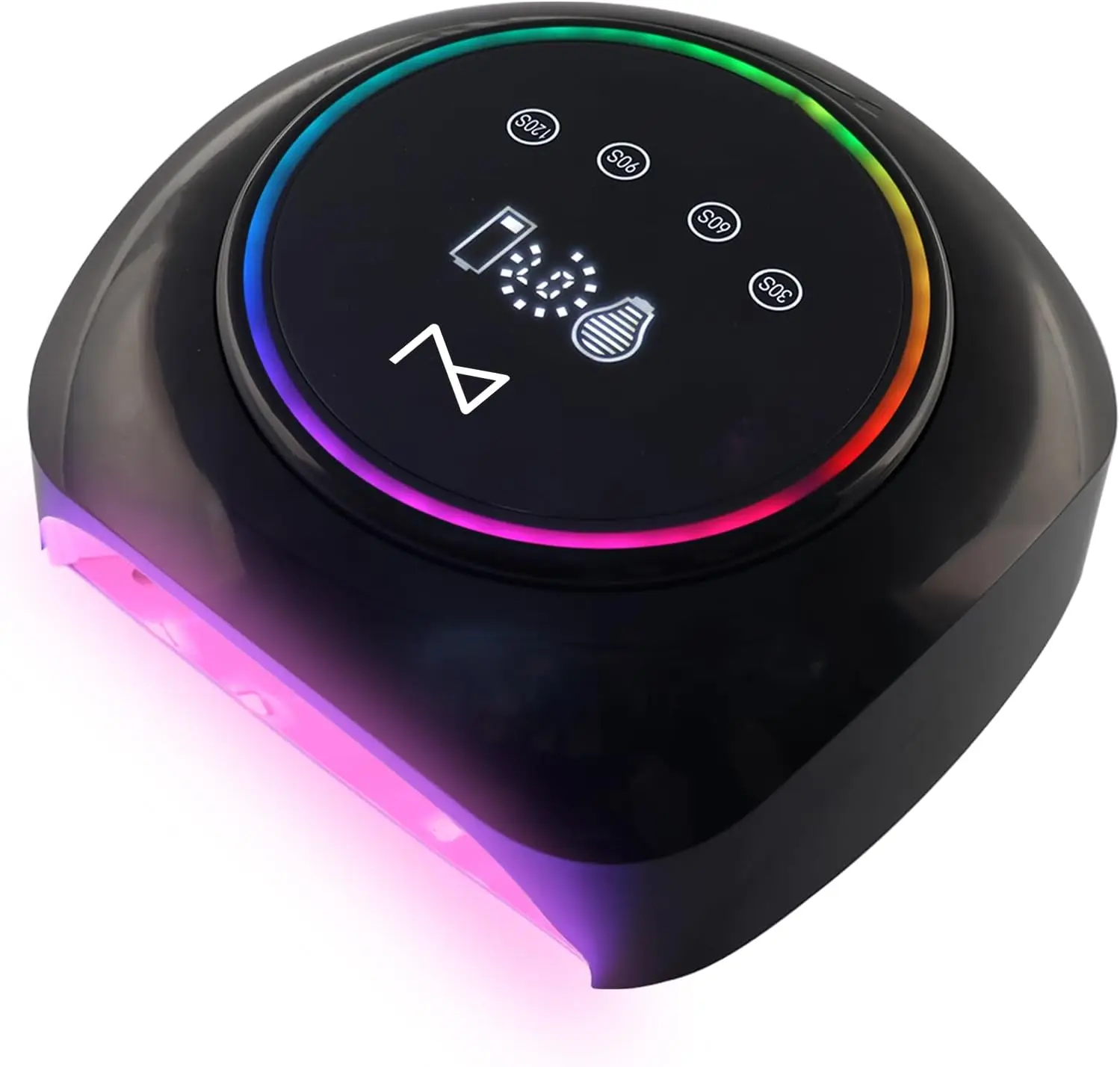 HaloLite LED-spijkerlamp 98 W, 32 LED's, draadloos oplaadbaar, snel uithardend, draagbare UV/LED-geldroger (zwart)