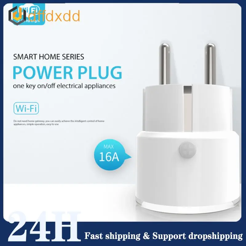 Tuya 16A WiFi Smart Plug France Socket 3680W With Power Monitoring Tuya Smart Life APP Remote Control Support Alexa Home