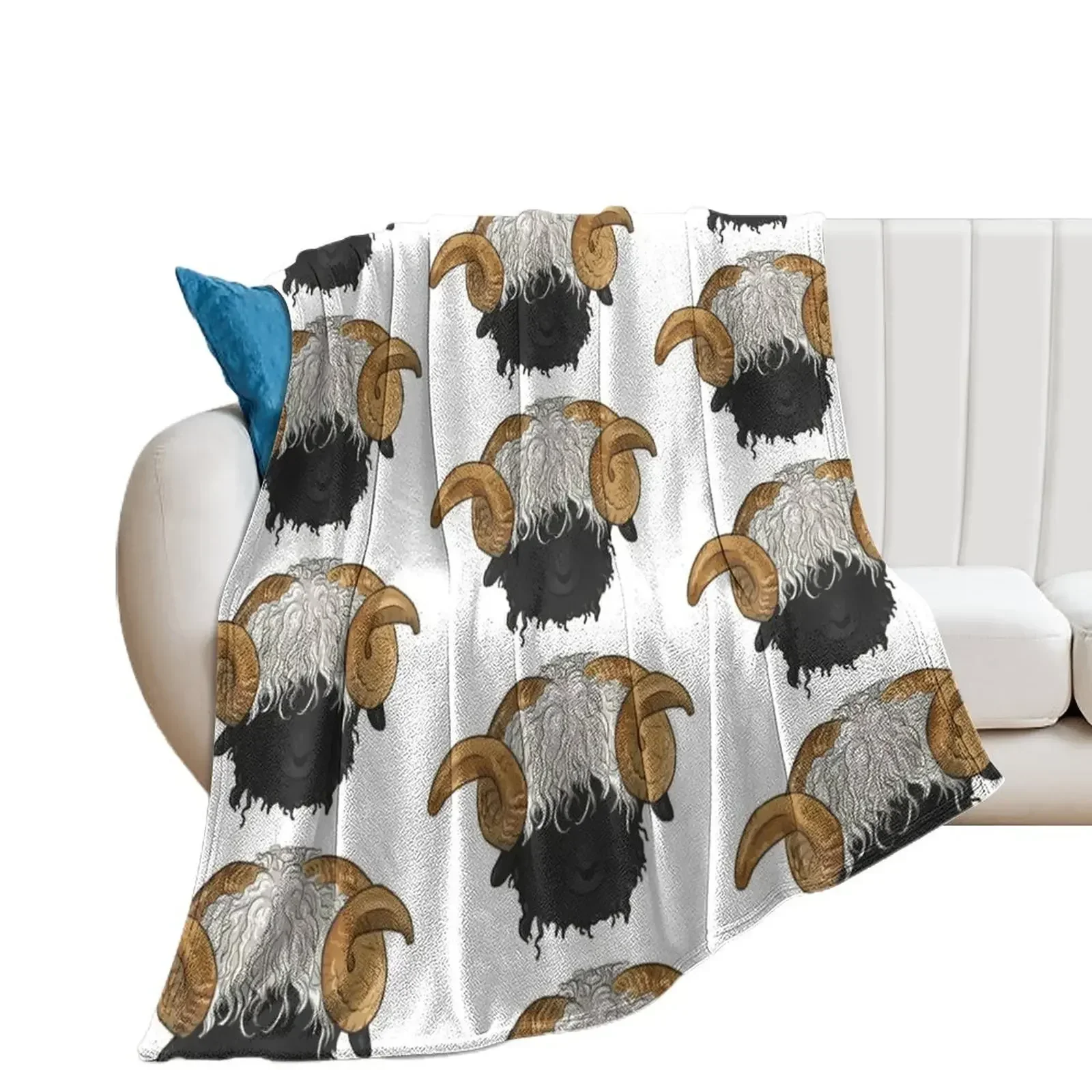 Valais Blacknose Sheep Throw Blanket Quilt Decorative Beds Blankets