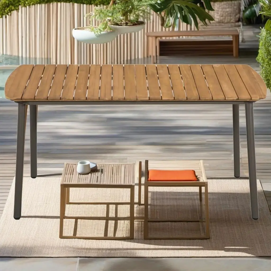 

5-Piece Gray Poly Rattan Patio Dining Set - Stylish Outdoor Furniture for Garden & Balcony