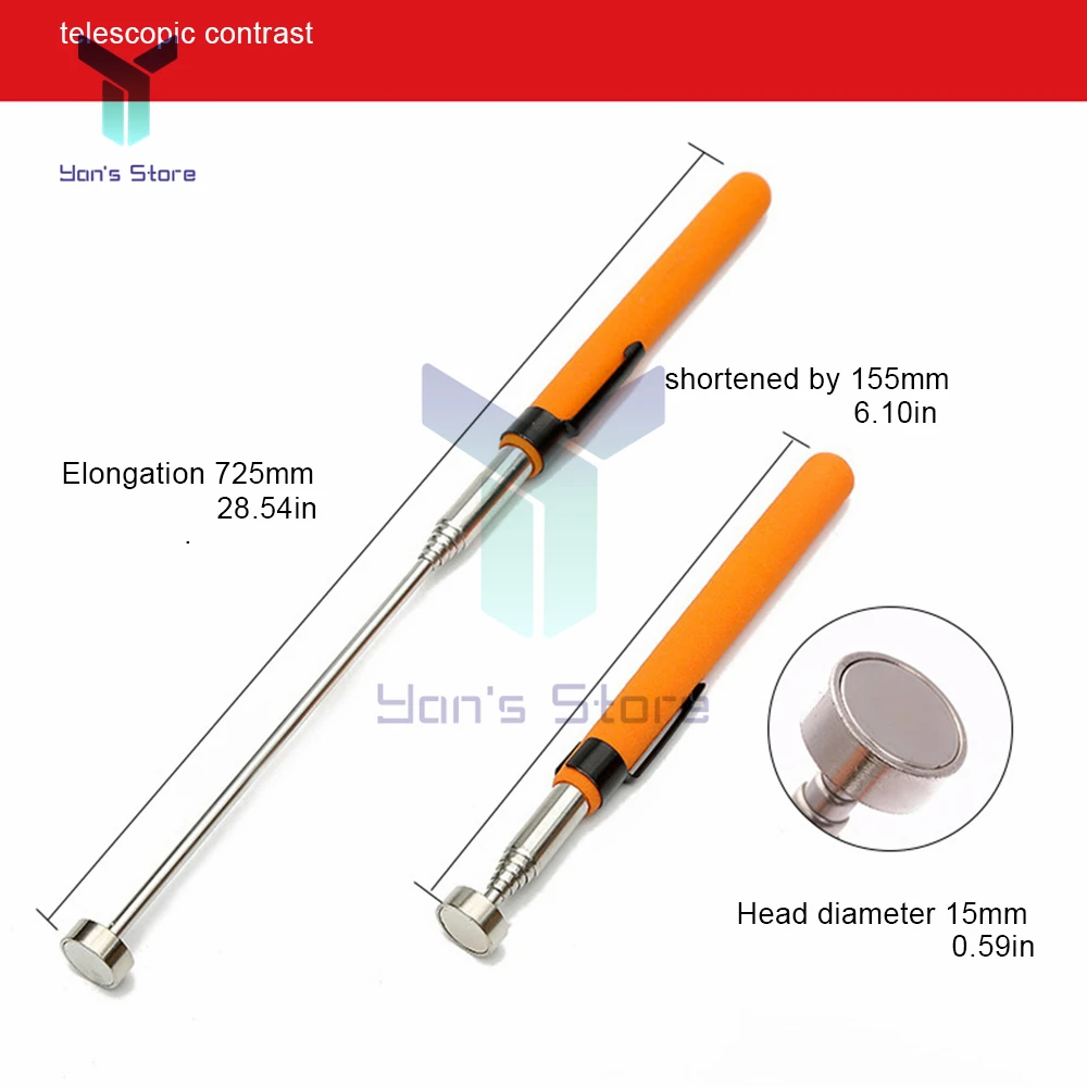 Telescopic Magnetic Magnet Pen Metalworking Handy Tool Magnet Capacity for Picking Up Nut Bolt Adjustable Pickup Rod Stick