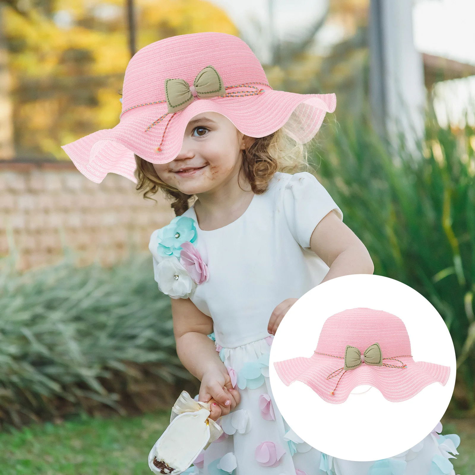 

Kids Straw Sun Visor Hats Girls Summer Uv Protection Lightweight Breathable Beach Hat Outdoor Sports Cap Girls Straw Hat