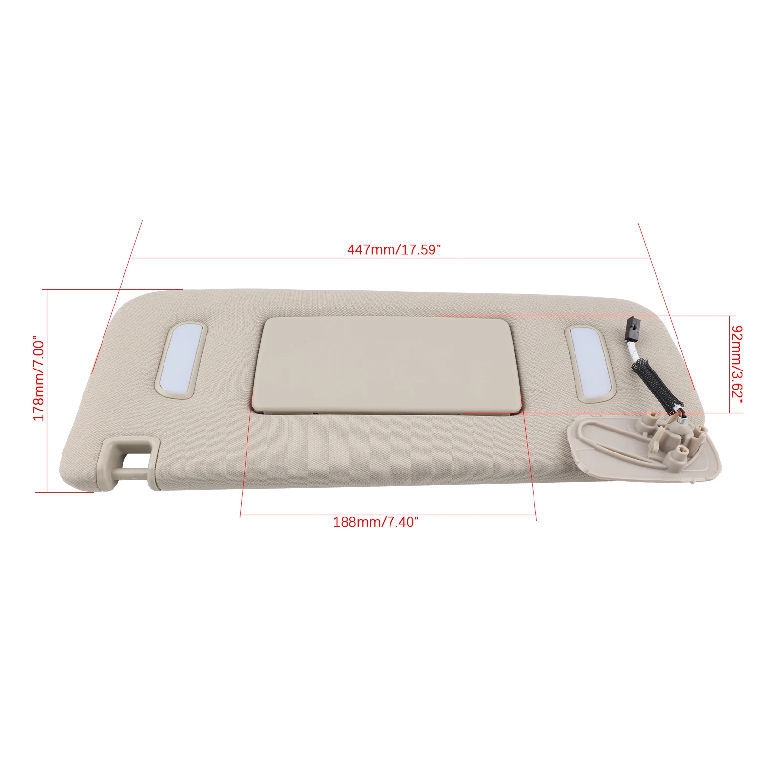 Left Driver & Right Passenger Sun Visor Replaces 22850306 22850310 For 2007-14 Chevy Suburban 1500 2500 GMC Sierra 1500 Cadillac 2