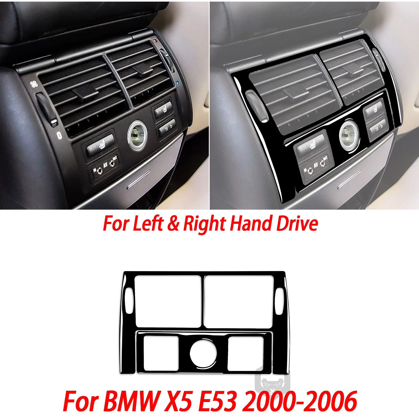 For BMW X5 E53 2000-2006 models Carbon fiber car accessories including center console panel air vent covers  door panel stickers