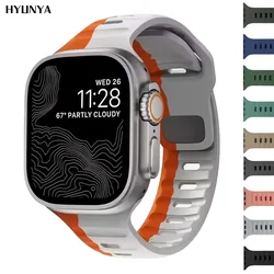 Strap For Apple Watch Band Ultra 2 49mm 44mm 45mm 44 mm 41mm 40mm 38mm accessories iwatch Series 9 8 7 6 3 Se Silicone bracelet