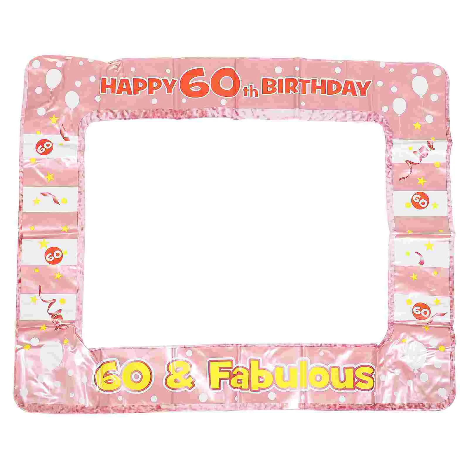 Inflatable Photo Frame PVC Birthday Props 60th Celebration Stylish Lightweight Portable Creative Photography Decor