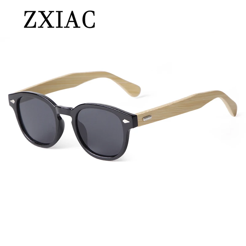 ZXIAC Retro fashion Bamboo Legs Sunglasses Trendy Simple wide Frame Sun Glasses Women Men Vintage Anti ultraviolet Shades UV400