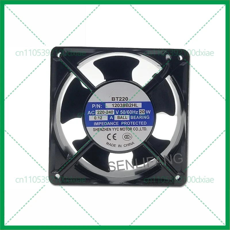 

12 см AC220V 0,12A 20 Вт 12038 120*120*38 мм BT220 кулер 12038B2HL 2 контакта охлаждающий вентилятор для морозильной камеры