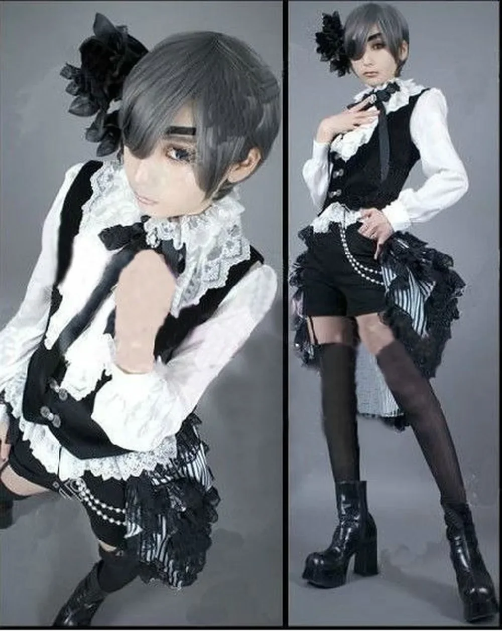 

Black Butler Kuroshitsuji Ciel Phantomhive Circus Uniform Outfit Cosplay Costumes For Halloween