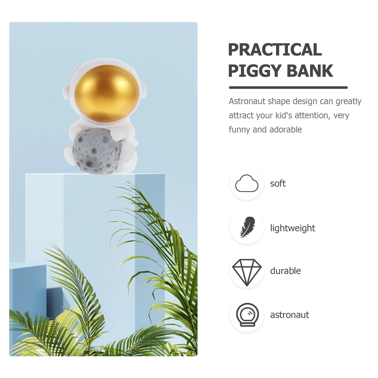 

Adorable Astronaut-Shaped Piggy Bank Premium Vinyl Saving Box for Children Decorative Household Accessory Cute Desktop