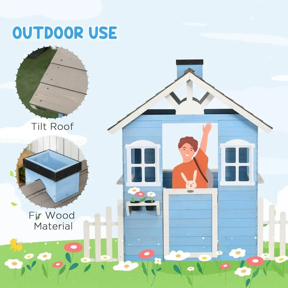 Playhouse For Kids Outdoor Cou - Kids Outdoor Wooden Playhouse recension och pris