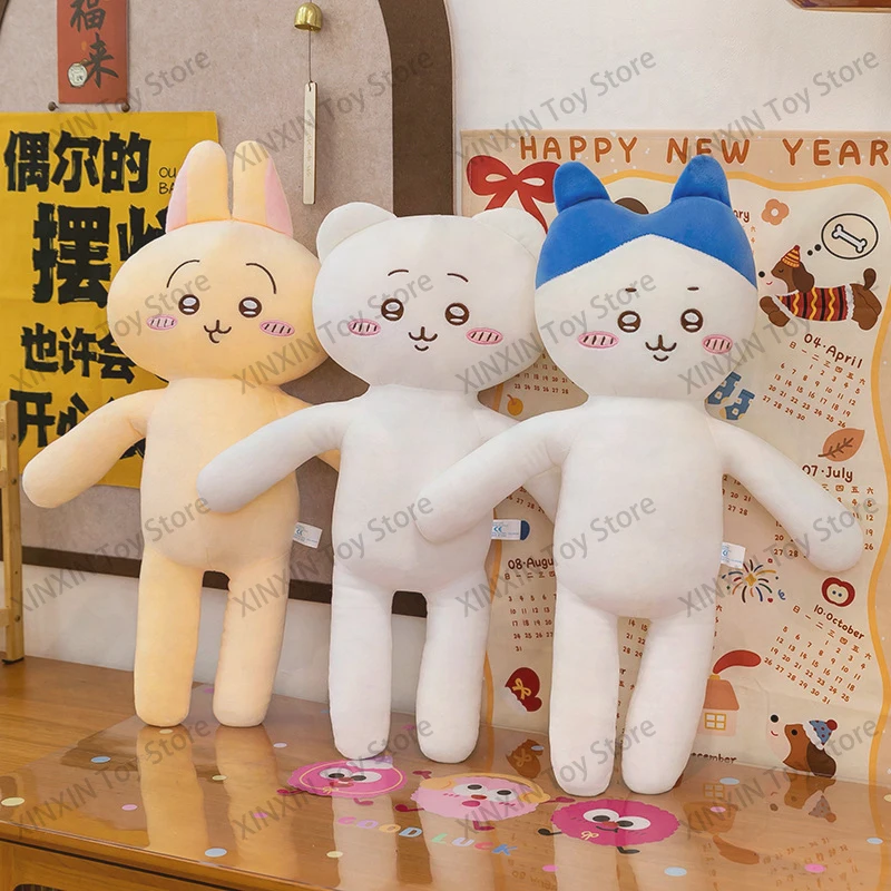 

75cm Large Chiikawa Usagi Plush Pillow 50cm Cute Stuffed Animal Soft Long Cushion Bed Sofa Gift for Kids Girls Home Decor Room