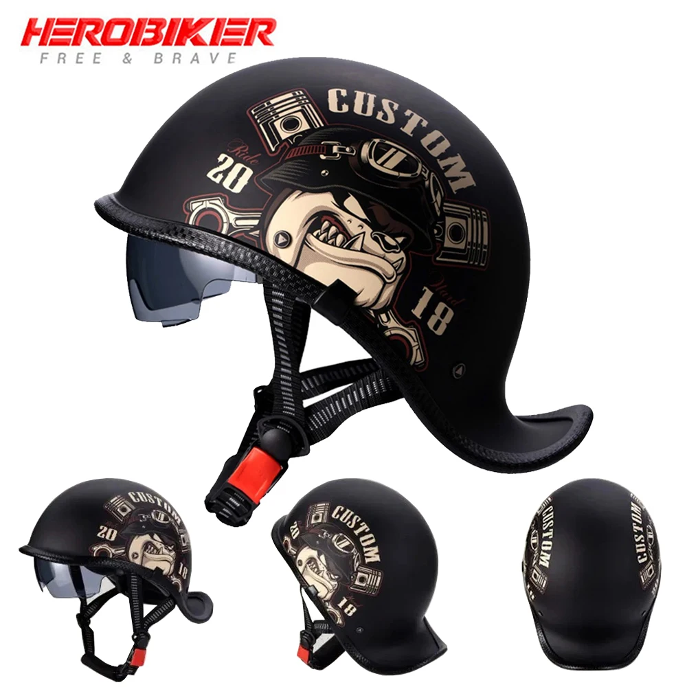 

Motorcycle Helmet Retro Helmet Half Face Mask Windshield Bicycle Helmet Men's And Women's Outdoor Riding Protective Helmet