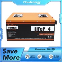 Cloudenergy CL24-150 24V 150Ah LiFePO4 Battery Pack Backup Power, 3840Wh Energy, 6000+ Cycles, Built-in 100A BMS