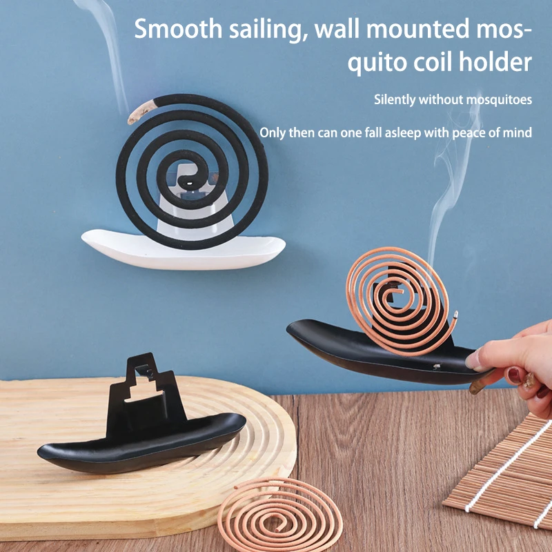 1pc Modern Wall-Mounted Mosquito Coil Holder For Household Bedroom Coil Incense Burner Frame Repellent Incense Rack