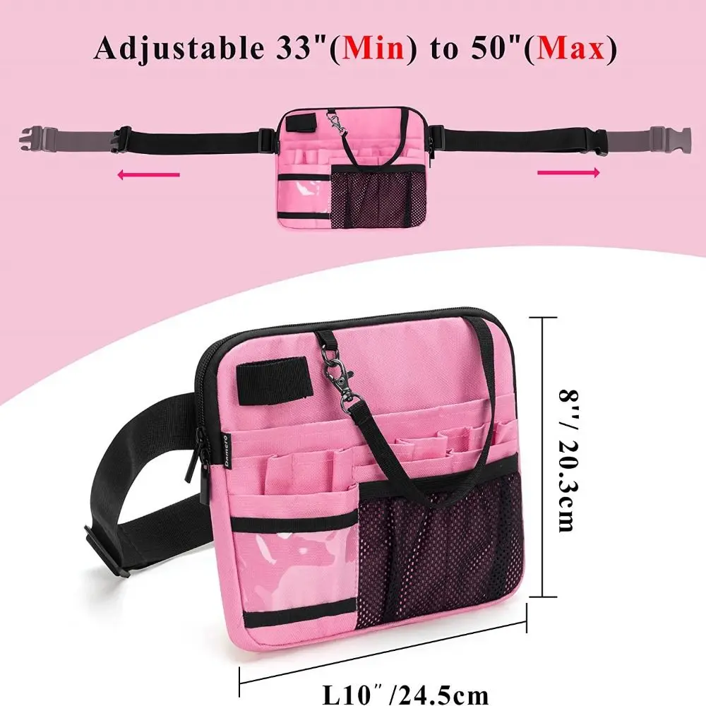 Multi Compartment Nurse Fanny Pack Portable Detachable Tape Strap Nursing Organizer Pouch Waterproof Anti-slide Waist Tool Bag