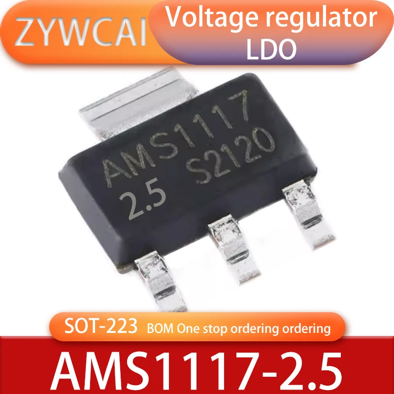 AMS1117-2.5 SOT-223 Encapsuler LDO triode AMS1117 SOT223 l'autorisation 2.5V Régulateur de tension de goutte d'eau