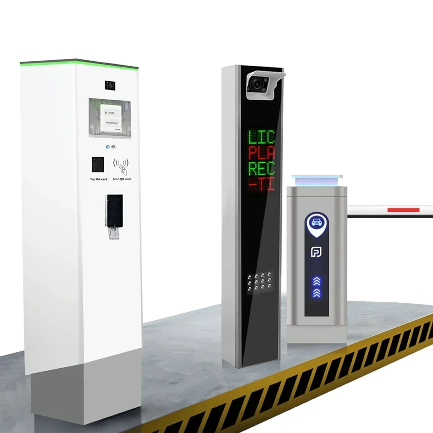 

Car Parking Management Solution Featuring an Automatic Ticket Dispenser and License Plate Recognition System