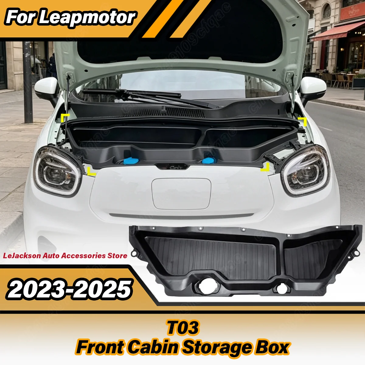 

For Leapmotor T03 2023 2024 2025 Automobile Front Cabin Storage Box Car Front Trunk Engine Hood Protection Accessories Body Kit