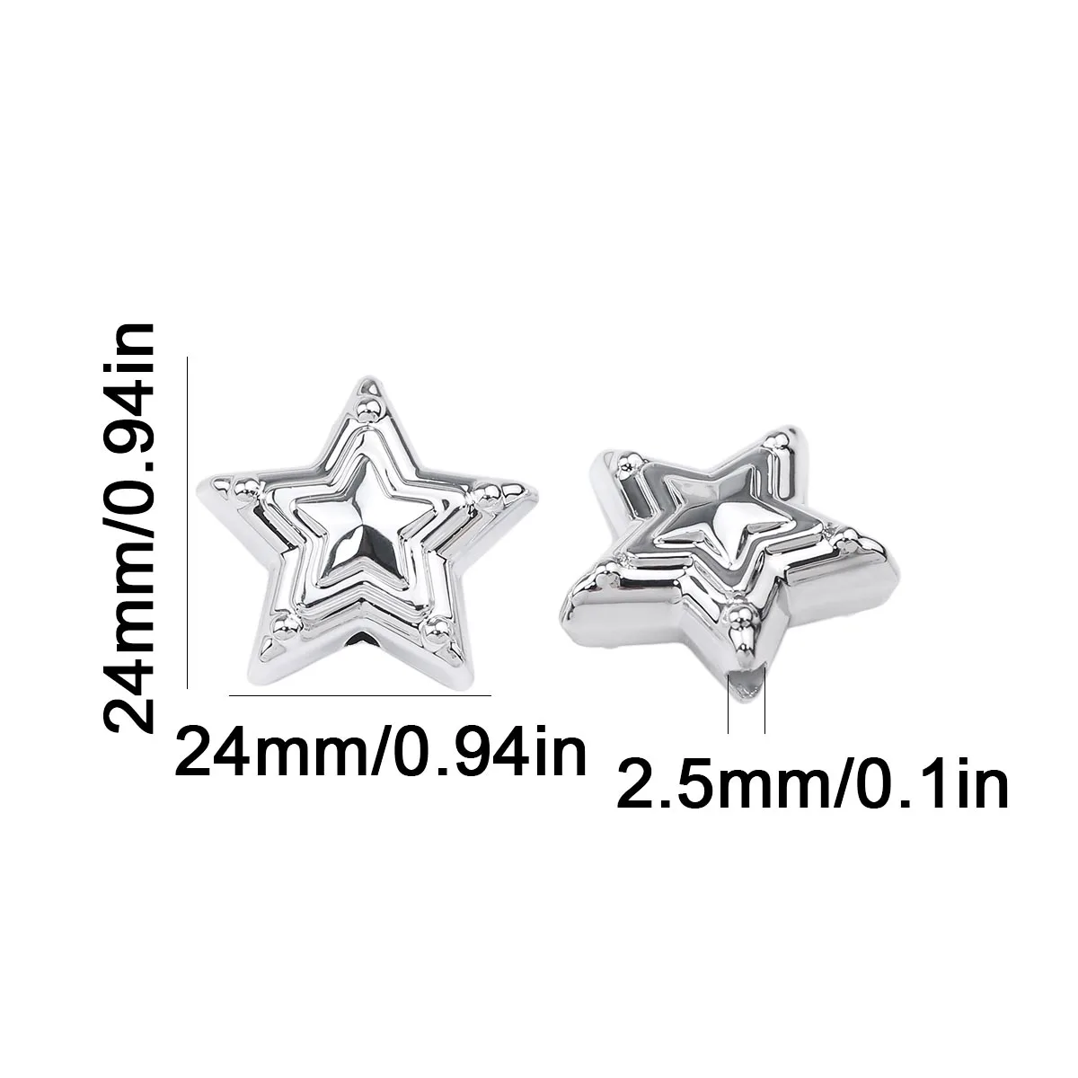 5/10/20pcs 24*24mm Delicate Star shaped Acrylic Beads Spacer Loose Beads For Jewelry Bracelets Necklace Making DIY Accessories
