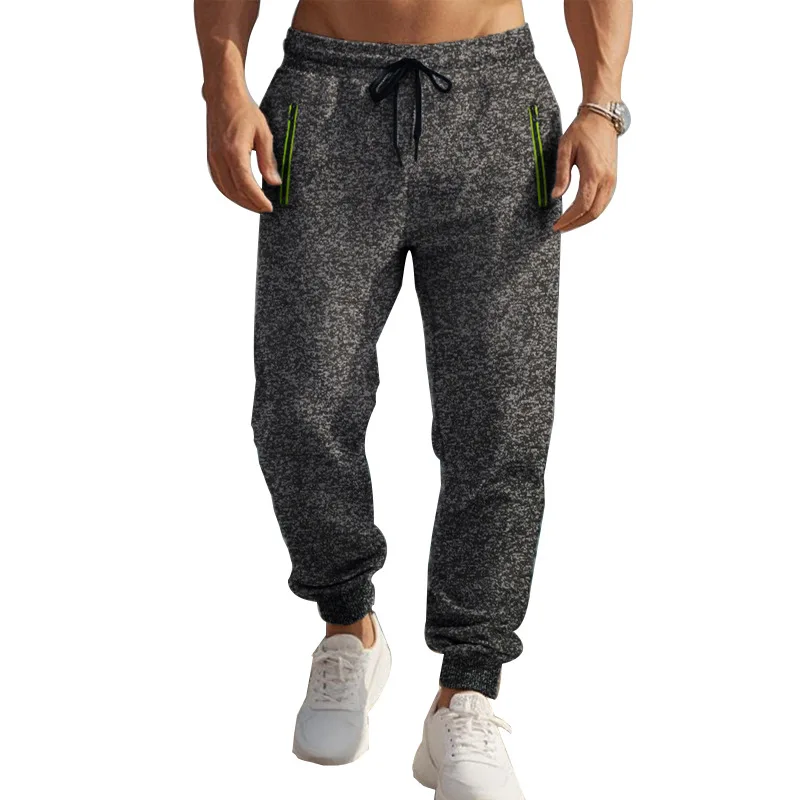 2024 Men's Sports Trousers Autumn  Winter Cationic Casual Sweatpants Zipper Pocket Ankle-Tied Tapered Sweatpants Men's clothing