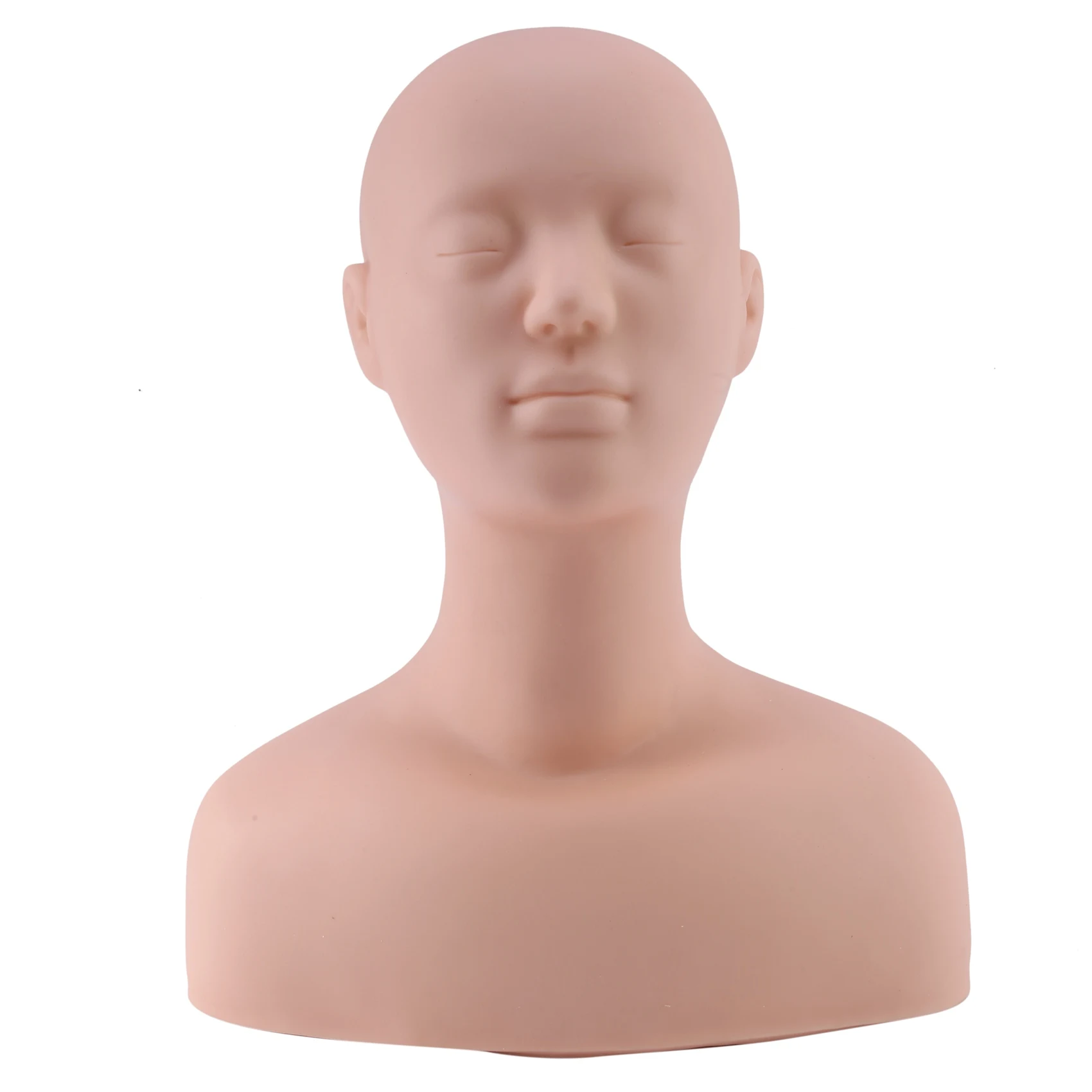 ABFKW Professional Head Shoulder Exercise Bone Silicone Manikin For Makeup Extension Eyelash & Massage Exercise